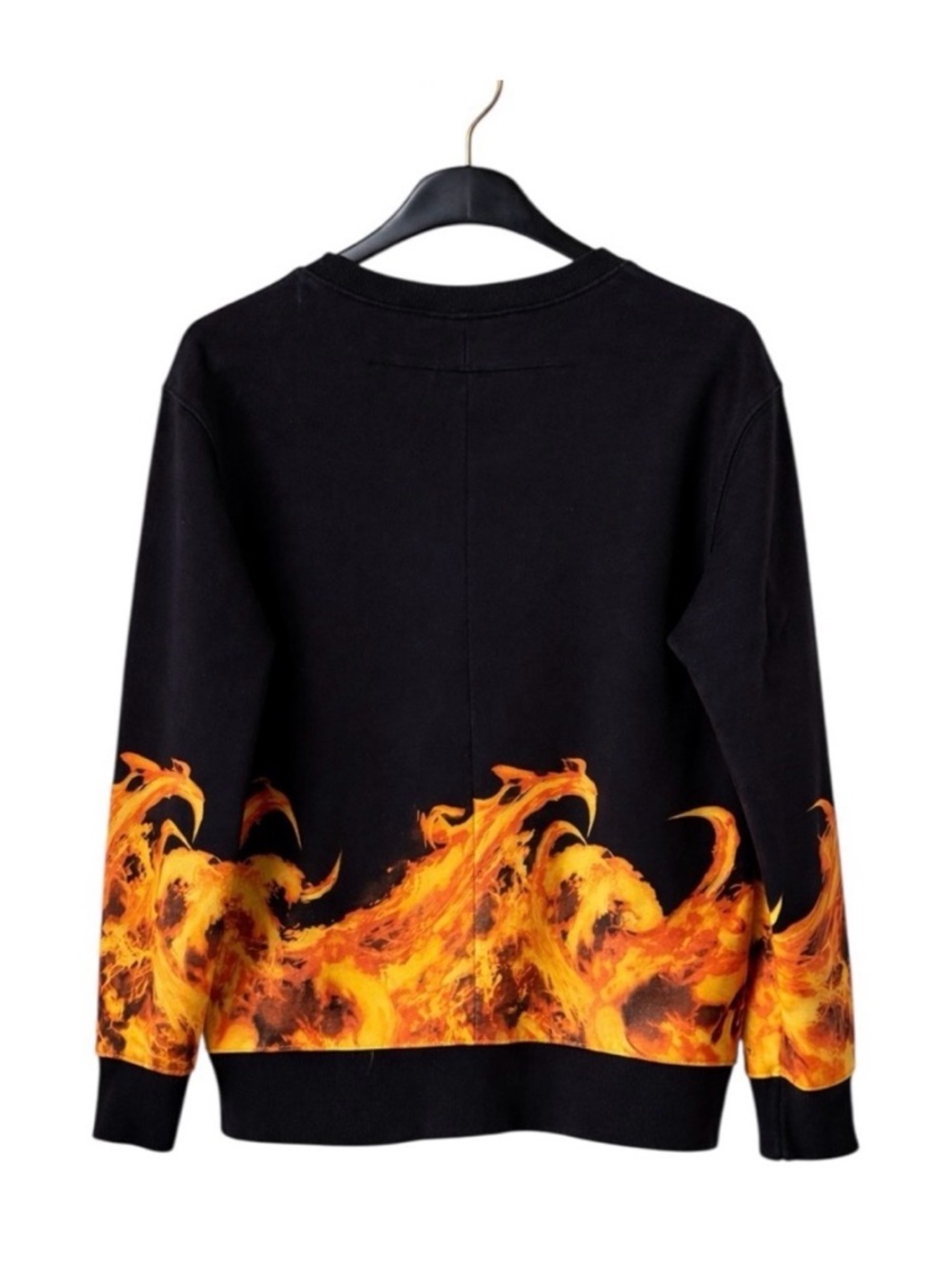 Givenchy Black Sweater with Orange Flame Design Authentic made in Italy sz M - Picture 3 of 8
